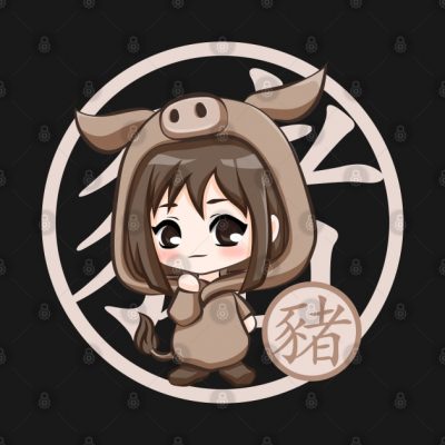 Chibi Pig Zodiac Kagura Hoodie Official Haikyuu Merch