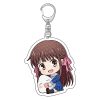 Anime Fruit Basket Key Chain Acrylic Cartoon Figure keychains Metal Holder Key Ring Pendant Jewelry Gift 1 - Fruits Basket Merch