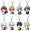 Anime Fruit Basket Key Chain Acrylic Cartoon Figure keychains Metal Holder Key Ring Pendant Jewelry Gift - Fruits Basket Merch