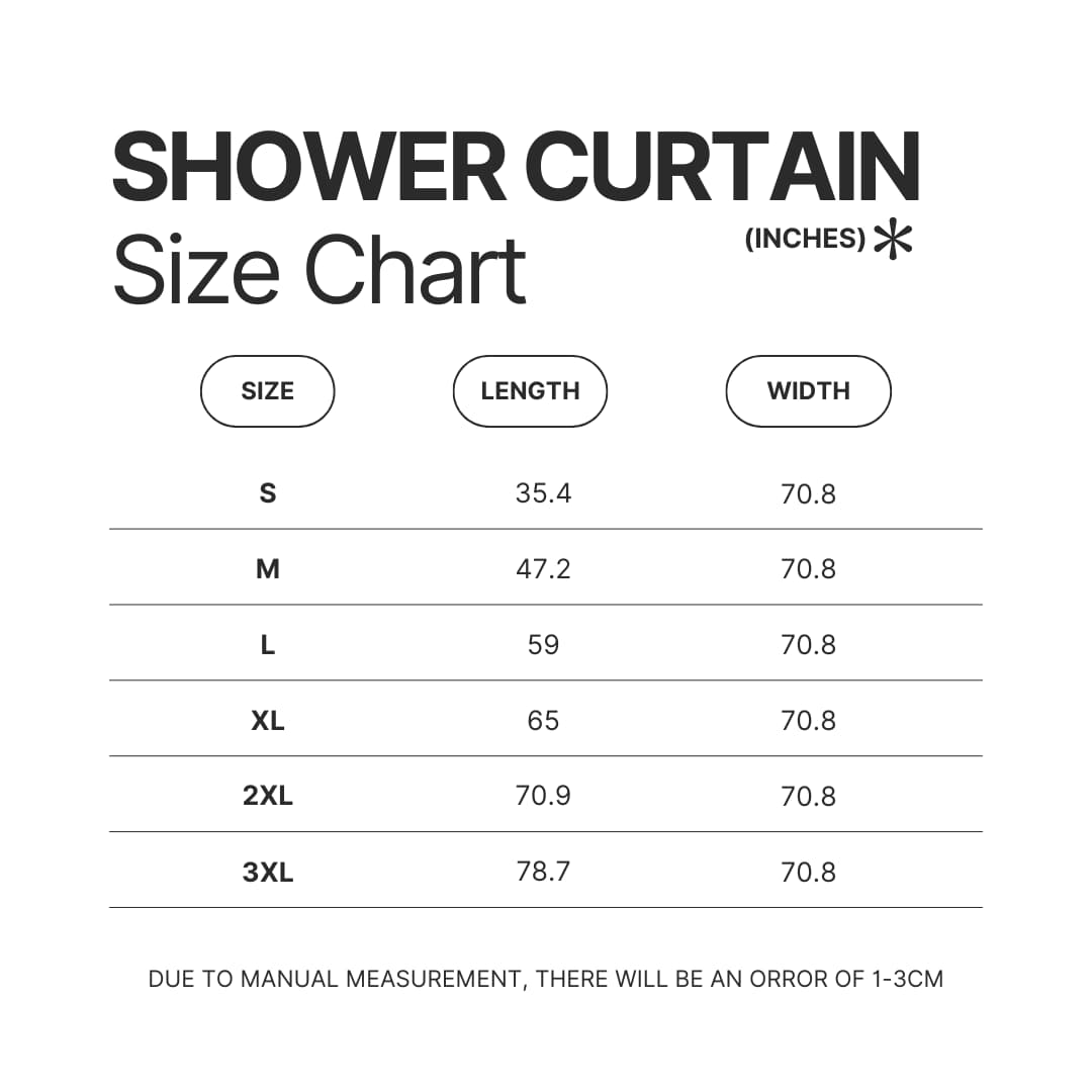 Shower Curtain Size Chart - Fruits Basket Merch